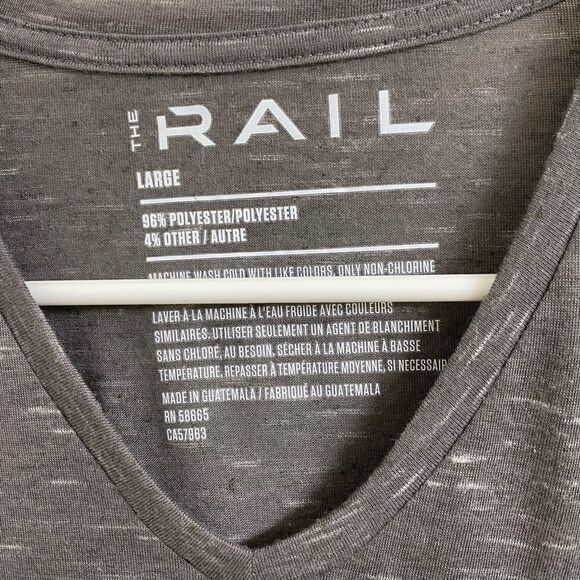 NWOT Men's The Rails T-Shirt, Slub Cotton, Taupe, Lightweight V-neck - Picture 3 of 6